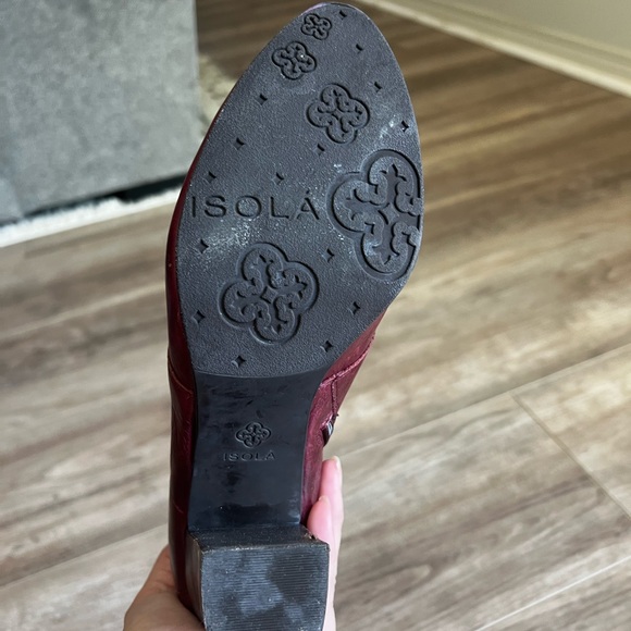 Isola soft stacked heel oxblood ankle boot size 8 good condition - Picture 12 of 15